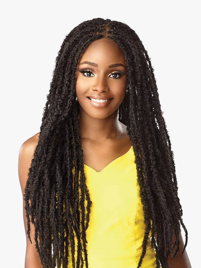 4 x 4 Butterfly Locs 30” Hand Braided Lace Wig