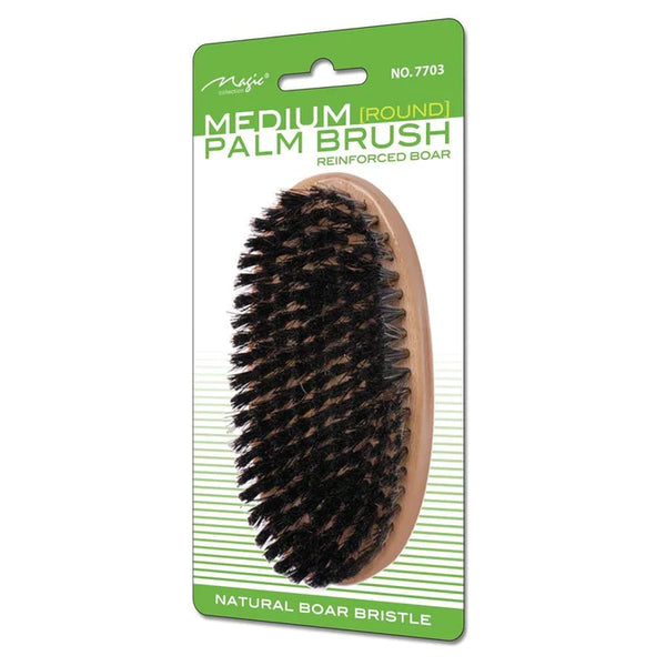 MAGIC | Natural Boar Bristle Round Palm medium Brush 7703