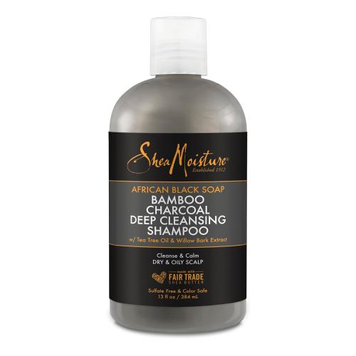 Shea Moisture African Black Soap Bamboo Charcoal Deep Cleansing Shampoo 13oz