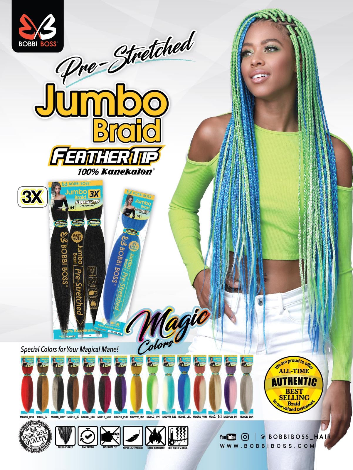 Bobbi Boss Kanekalon Jumbo Braid 1B