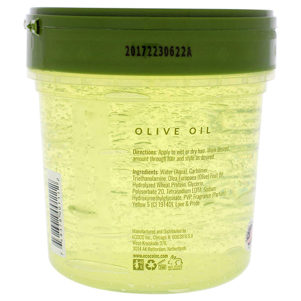 Eco Style Olive Oil, Max Hold UV Protection Moisturizing Jar Professional Hair Styling Gel, 32 fl oz