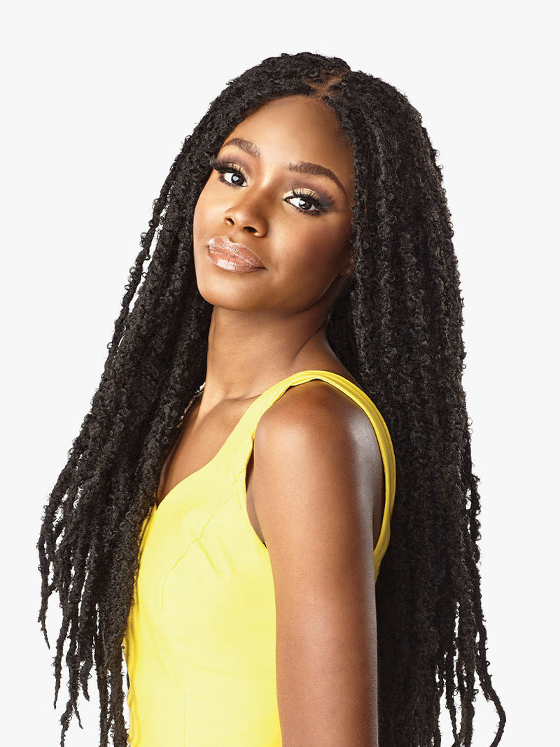 4 x 4 Butterfly Locs 30” Hand Braided Lace Wig