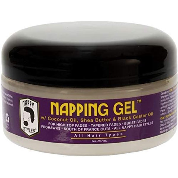 Nappy Styles Barber Grooming Coconut Shea Castor Napping Gel 8oz