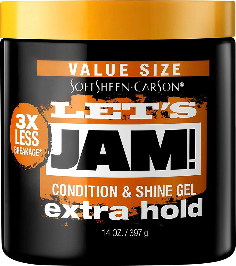 SoftSheen-Carson Let's Jam! Shining and Conditioning Hair Gel by Dark and Lovely, Extra Hold, All Hair Types, Styling Gel Great for Braiding, Twisting