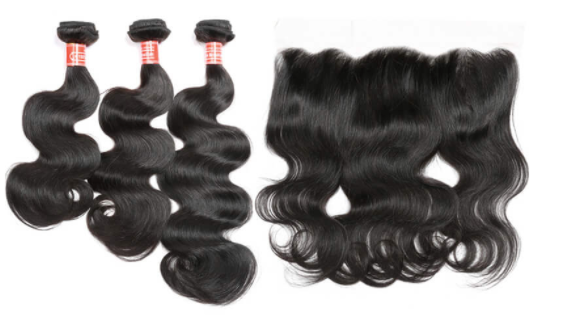 Body Wave Virgin Hair Bundles with 13x4 Lace Closure