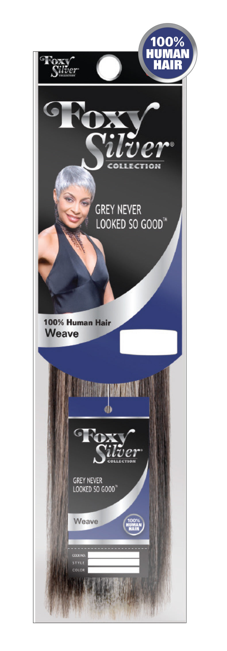 FOXY SILVER COLLECTION SALT AND PEPPER HUMAN HAIR EXTENSIONS