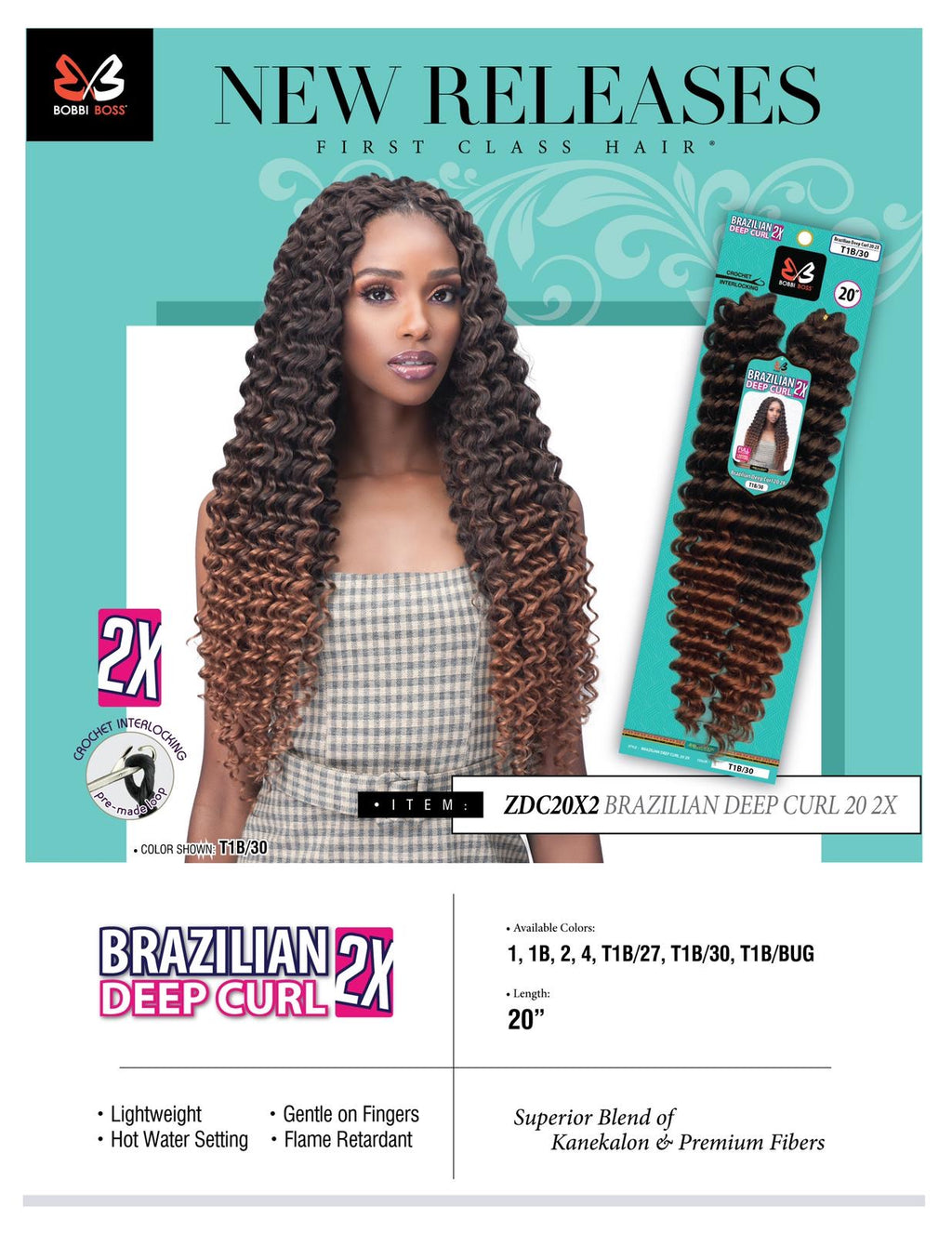 BRAZILIAN GOGO CURL 20 2X, Curly Crochet Braid