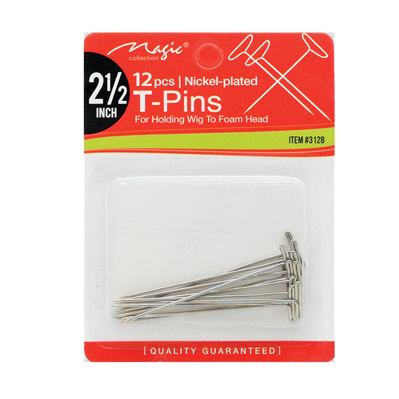 Magic Collection 12pc Nickel-Plated T-Pins 2 1/2 inch